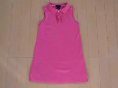 ラルフローレン キッズ ralph lauren ワンピース 6歳 約 120cm【中古】 ユーズド ノースリーブ ピンク ポロシャツ素材 フリル ★2 キッズ 子供服 女の子 ガールズ 女児 アウトレット リサイクル 古着
