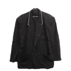 COMME des GARCONS HOMME (コムデギャルソンオム) 80S 88年製 ノッチドラペル カラー切り替え ダブルブレスト ウールギャバジン テーラードジャケット ブラック HJ-11027Mのサムネイル