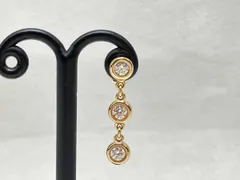 TIFFANY &CO. ティファニー K18／750 バイザヤード 3Pダイヤ ピアス 片耳のみ 総重量1.2g