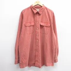 XL/古着 エルエルビーン LLBEAN 長袖 ブランド シャツ メンズ 00s 大きいサイズ ロング丈 コットン オレンジ系 25feb25 中古 トップス