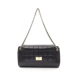 シャネル CHANEL ショルダーバッグ 2.55 チョコバー ブラック ラムスキン（羊革） 2.55 チョコバー チェーンショルダー レディース Used A