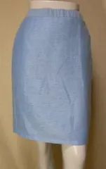 【春夏　ＯＵＴＬＥＴ！】【タイトスカート！】【レディス　涼感透かし柄　膝丈＆タイトスカート】【春夏企画】無地柄透け感表生地使用、タイトスカート＜サックスブルー：Ｍ：スカート丈約53cm＞23295【ヒザ丈スカート】【タイトスカート】【通勤服】【シアースカート】