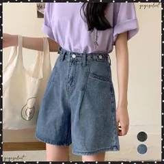 ウエスト調節可能デニムショートパンツ美脚 レディース ハイウエストショーパン ロールアップ 着やせボトムス レトロ デニム短パン細見え 裾ロールアップ オルチャン ボトムス体型カバー カジュアルジーンズ ハーフパンツ韓国風