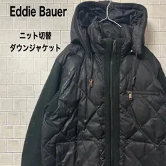 Eddie Bauer エディバウアー　ブルゾン　ダウンジャケット　キルティング　雪タグ復刻 ニット切替ダウンジャケット