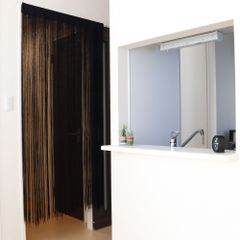 [익명 배송 편하게 메르카리편 전국 무료 배송] [스트링 커튼 블랙] 90x170cm 끈 노렌 끈 화면 롱 사이즈 난자 가문 눈가리개 지브리 타스트 스트리