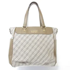 美品 BURBERRY BLUE LABEL バーバリーブルーレーベル ノバチェック 2way トートバッグ ショルダーバッグ ベージュ レディース 古着 中古 USED