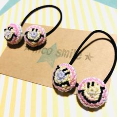 ニコちゃんヘアーゴム　2個セット