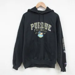 XL/古着 チャンピオン Champion 長袖 スウェット パーカー メンズ 00s PURDUE ラグビーボール 大きいサイズ 黒 ブラック 25apr17 中古 スエ