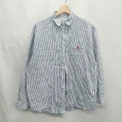 ◇ ⊂ U.S. POLO ASSN. ユーエスポロアッスン ストライブ 長袖 ブラウス サイズF ブルー系 レディース E  【1502060022910】
