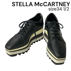 ステラマッカートニー STELLA McCARTNEY エリス プラットフォームシューズ 厚底スニーカー 黒 合皮 34 1/2 21.5cm レディース 5E030
