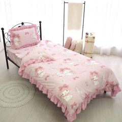 SANRIO(サンリオ) マイメロディ ボリュームフリル 布団カバー3点セット 枕カバー シーツ 掛布団カバー シングル