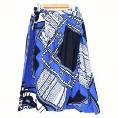 エミリオプッチ EMILIO PUCCI 総柄スカート イタリア製 ブルー M