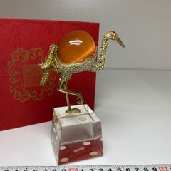 24K GP 金彩 招福 瓢箪 額装 縁起物 工芸品 金閣 メッキ 額装 額縁