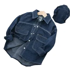 ショートジャケット キッズ 春秋 デニムジャケット ジャケット ショート丈 アウター 子供服 ジージャン デニム ジャケット 子供ジャケット 上着 長袖 女の子  おしゃれ 可愛い カジュアルジャケッ#ljt1736