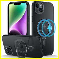 OURJOY iPhone 14 Plus 用 ケース MagSafe対応 アイフォン14 プラス スタンド機能 OURJOY スマホケース 米軍規格取得 耐衝撃 カメラレンズ保護 あいほん14 Plus 半透明 携帯ケース ワイアレス充電 ストラップホール付
