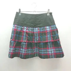 ◇ o'neil of dublin ティアード サイドファスナー チェック柄 ミニ丈 フレア スカート サイズ6 ブラック レディース E  【1308160000984】