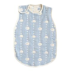 【数量限定】5260 着丈58cm ブルー 新生児~3歳頃まで ベビースリーパー ふくふくガーゼ(6重ガーゼ) Hoppetta - 10mois(ディモワ)