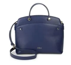 【美品】FURLA アガタ ハンドバッグ 2way ショルダー ブルー 美品】FURLA アガタ ハンドバッグ 2way ショルダー ブルー
