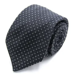 ヒルトン ブランド ネクタイ ドット 小紋柄 格子柄 シルク PO メンズ ブラック HILTON 【中古】