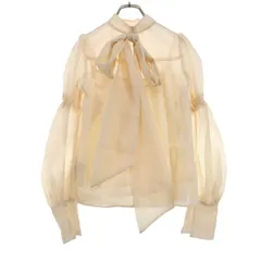美品 Lily Brown リリーブラウン 24SS 長袖 リボンタイ ブラウス F アイボリー LWFB244125 レディース 古着