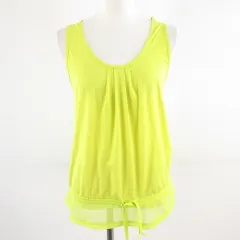 アディダス バイ ステラマッカートニー adidas by Stella McCartney スポーツウェア タンクトップ ストレッチ メッシュ 黄 S *A889