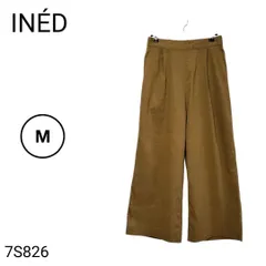 イネド INED リネン混 ワイドパンツ クロップド ベージュ 9号 M相当