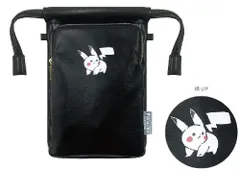 カミ 【送料無料】【ポケットモンスター】巾着スマートポーチ【ブラック】【黒】【なあに?】【ピカチュウ】【ポケモン】【アニメ】【ゲーム】【カバン】【かばん】【鞄】【斜め掛け】【ショルダー】【ケース】【小物入れ】【雑貨】【グッズ】【かわいい】