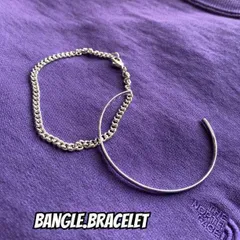 シルバーバングル ブレスレット 2点セット メンズ アクセサリー