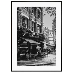 イギリス写真 ロンドンにあるパブレストラン The Porcupine インテリア モノクロアートポスター額装 AS1810