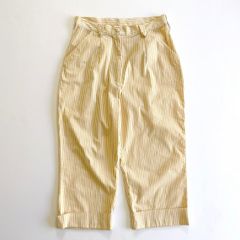 ［France vintage］サブリナパンツ＊ストライプ＊レトロ＊ストレッチ　　yellow