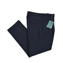 BERWICH ベルウィッチ / NEGRONI ストレッチコットン ツータックヘリンボーンパンツ 春夏秋 ネイビー 424987のサムネイル