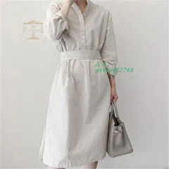 シャツワンピース レディース 40代膝丈ワンピース 春夏秋新作 長袖ワンピース チェック柄 30代 オシャレボーダー 大人 50代 フAラインスカート ant4y852748