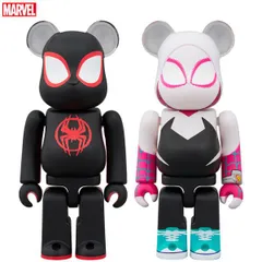 メディコム・トイ BE＠RBRICK ベアブリック SPIDER-MAN (Miles Morales) & SPIDER-GWEN スパイダーマン & スパイダーグウェン 2PCS SET 各全高:約70mm ノンスケール 塗装済み 完成品 フィギュアのサムネイル