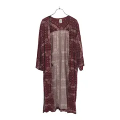 ニコアンド 長袖 ロング カーディガン ボルドー niko and... 羽織 レーヨン レディース 古着 【240401】