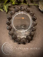 💎天然石   高品質   大玉 ブラックトルマリンインクォーツ   ブレスレット   レディース＆メンズ    C301