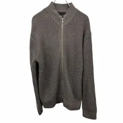 古着 ナノユニバース nano・universe ウールライク リブニット ブルゾン ジャケット 長袖 アクリル100% L ベージュグレー系 グレー系 メンズ