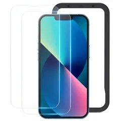 【新着商品】Pro / iPhone13 / 13 iPhone14 用 保護フィルム iPhone 気泡なし 繰り返し使用できる 2枚セット ガラスフィルム ガイド枠付き アイフォン 6.1インチ NIMASO 用 NSP23F691
