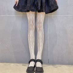 柄タイツ　ストッキング　網タイツ　レース　地雷　量産　ロリータ