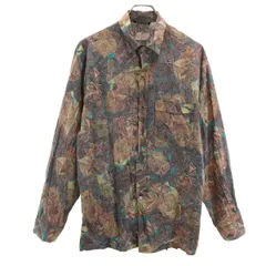 EURO fashion ユーロファッション 80s 90s オールド 総柄 長袖 シャツ M マルチ メンズ 古着