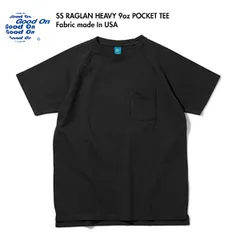 Good On グッドオン ヘビージャージーショートスリーブラグランポケットＴシャツ 半袖 ポケT USAコットン 綿 メンズ レディース ユニセックス 日本製 GOST1101 ブラック S