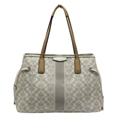 COACH(コーチ) トートバッグ シグネチャー柄 F29183 グレー×白×ベージュ レザー