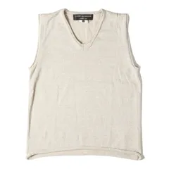 COMME des GARCONS コムデギャルソン ベスト サイズ:S 07SS  グリッター ラメ ボーダー Vネック ウール ニット ベスト セーター HOMME PLUS Golden boy ゴールデンボーイ期 アーカイブ ベージュ ゴールドのサムネイル