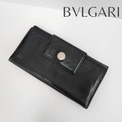 BVLGARI ブルガリ 長財布 レザー ブラック×シルバーカラー 革 ブランド 小物 メンズ 財布 ウォレット