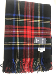 新品、未使用 ギフト Johnstons of Elgin ジョンストンズ カシミヤ マフラー ストール チェック柄 大判 190×70cm BLACK STEWART