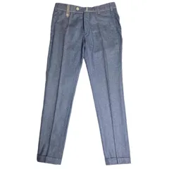 MADE IN ITALY製 marcopescarolo NAPOLI ウールスラックス ライトネイビー 48サイズ