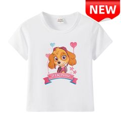 ✨新品✨パウパトロール スカイ キッズTシャツ 女の子 子供服 白 ホワイト 可愛い キャラクター 半袖 コットン 100/110/120/130cm 誕生日プレゼント ギフト カジュアル 幼稚園 保育園 小学生 普段着 夏服 春服 トップス アニメ