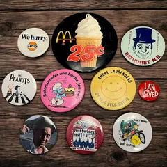 缶バッジ ボタン BUTTON ピン バッジ アクセサリー 小物 プレゼント 古着 ビンテージ ヴィンテージ アンティーク ファッション キャラ 企業 セクシー パンク ロック レトロ 0929AH  p20/のサムネイル
