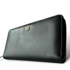 【良品】TORY BURCH トリーバーチ ハイブランド レザー ラウンドジップ ラウンドファスナー 長財布 財布 ダブルTロゴ 札入れ 小銭入れ カード入れ レザー 本革 黒 ブラック