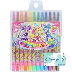 サンスター文具 キミとアイドルプリキュア♪ くるくるカラフルクレヨン 12色 RPJセット 手が汚れにくい おえかき ぬりえ 1784360A 700