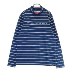サイズ：5 NEW BALANCE GOLF ニューバランス  ハイネック 長袖Tシャツ ボーダー柄 ネイビー系 [240101368046] ゴルフウェア メンズ ストスト サイズ：5 NEW BALANCE GOLF ニューバランス ハイネック 長袖T